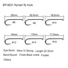 Eupheng 100pcs Competition Barbless Fly Hooks
