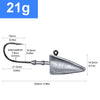 JYJ 7g 10g 15g 21g 28g 35g Triangle Headed Jig Hook
