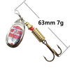 10PCS 1BOX 3G-7G Spinner Set with Feathered Treble Hook