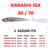 Megabass Karashi IGX 60 /70 Floating/Sinking Dynamic Lipless Jerkbait