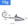 JYJ 7g 10g 15g 21g 28g 35g Triangle Headed Jig Hook
