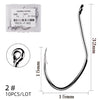 10pcs/Box Barbed 6/0 -10 Bait Hook