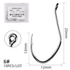 10pcs/Box Barbed 6/0 -10 Bait Hook
