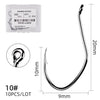 10pcs/Box Barbed 6/0 -10 Bait Hook