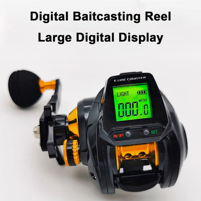 Digital Line Counting Baitcasting Reel 7.2:1 Ratio 5+1BB WITH Bite Alarm