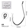 10pcs/Box Barbed 6/0 -10 Bait Hook