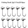 10pcs/lot 1g 2g 3.5g 5g 7g 10g Round Ball Jig Head Fishhook