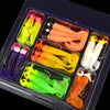 Metal Jig Head Hooks & Plastic Multicolored Grubs Lure Set - 34PCS