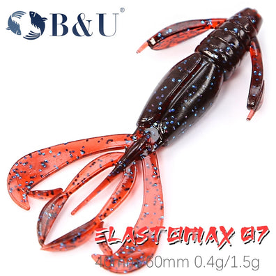 B&U ELASTOMAX08 8/10Pcs 40MM/60MM Floating Soft Plastic Crazy Flapper