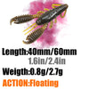 B&U ELASTOMAX05 8/10Pcs 40mm/60mm Floating Craw Soft Lure