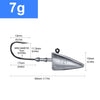 JYJ 7g 10g 15g 21g 28g 35g Triangle Headed Jig Hook