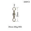 Goture 200pcs/lot Size 10, 8, 6, 4, 2, 1/0 Rolling Barrel Swivels