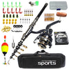 Zuryp Telescopic Carbon Spinning Fishing Rod/Reel Combo Set 2.1m-3.0m
