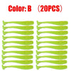 20Pcs/Lot Proleurre Soft Plastic Shad Lures 5cm 0.7g