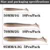WDAIREN Soft Plastic Shad Bait 9.5cm 7cm 5cm 5/10Pcs