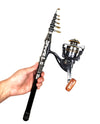 Zuryp Telescopic Carbon Spinning Fishing Rod/Reel Combo Set 2.1m-3.0m
