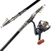 Zuryp Telescopic Carbon Spinning Fishing Rod/Reel Combo Set 2.1m-3.0m