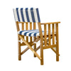 Whitecap Directors Chair II w/Navy  White Cushion - Teak