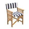 Whitecap Directors Chair II w/Navy  White Cushion - Teak