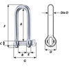 Wichard Captive Pin Long D Shackle - Diameter 8mm - 5/16"