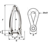 Wichard Captive Pin Twisted Shackle - Diameter 5mm - 3/16"