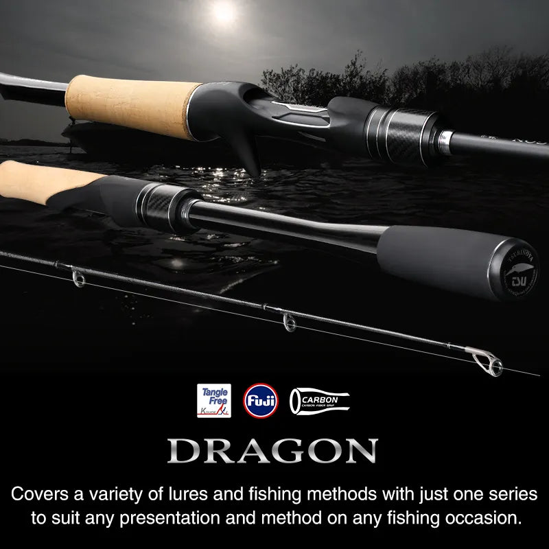 dragon fishing reels Tsurinoya DRAGON Carbon Spinning/Casting Rod 2PC 1.98m/2.08m L ML M Fast Action