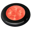 Hella Marine Slim Line LED 'Enhanced Brightness' Round Courtesy Lamp - Red LED - Black Plastic Bezel - 12V