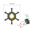 Albin Group Premium Impeller Kit - 51 x 12.7 x 22mm - 6 Blade - Key Insert