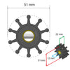 Albin Group Premium Impeller Kit - 51 x 12.7 x 22mm - 10 Blade - Pin Insert