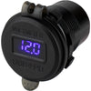 Sea-Dog Round USB & USB-C Power Socket w/Hidden Voltmeter