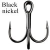 15pcs/box 3 colors treble Hooks High Carbon Steel Treble Overturned Hooks Fishing Tackle Round Bend Treble For Bass