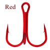 15pcs/box 3 colors treble Hooks High Carbon Steel Treble Overturned Hooks Fishing Tackle Round Bend Treble For Bass