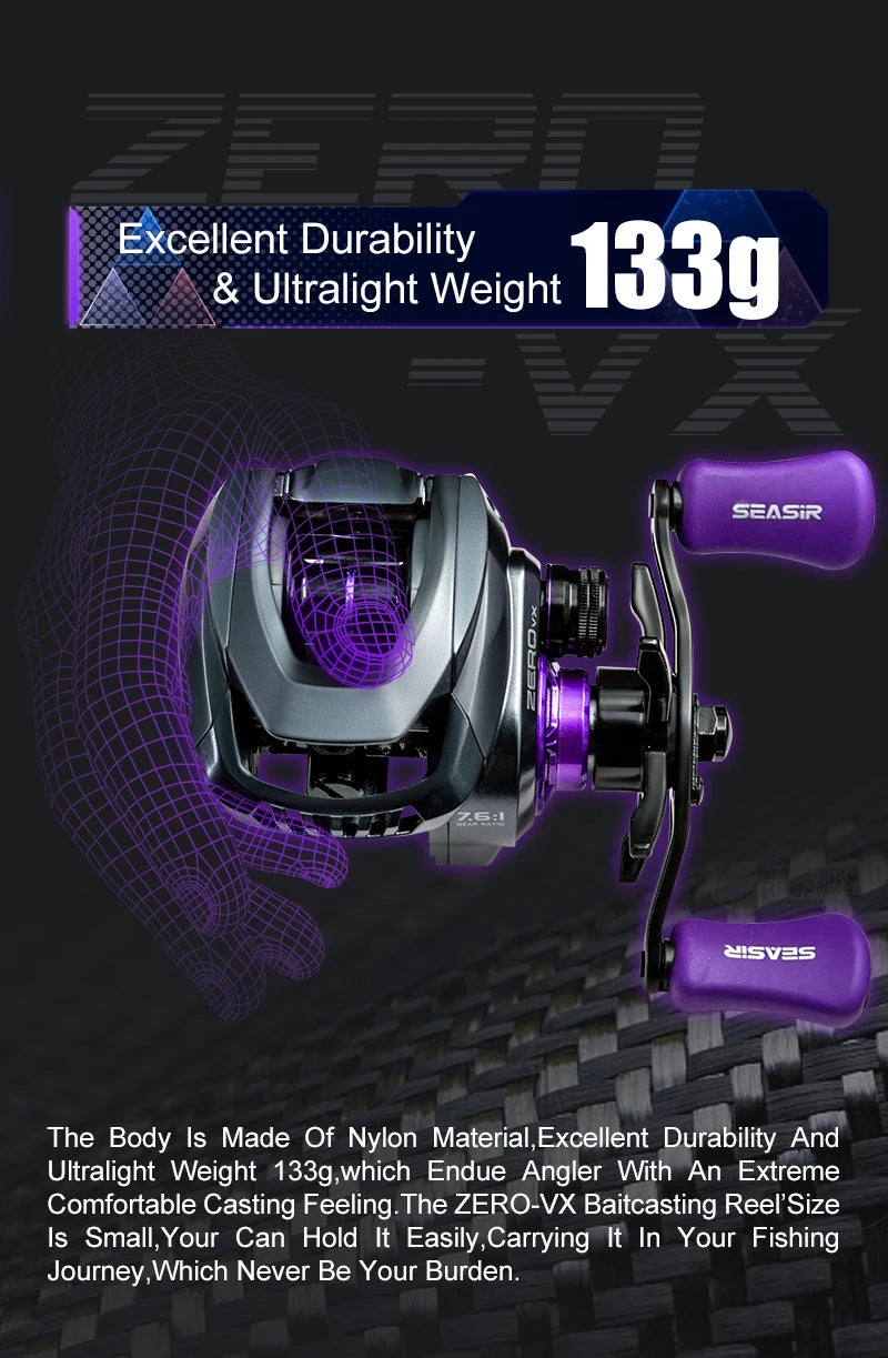 Seasir ZERO-VX 133g BFS Baitcasting Reel 7.6:1 High Speed Ratio 6+1BB – Pro Tackle World