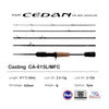 PureLure FLIGHT CEDAN Baitcasting Trout/Perch Rod 2-5PC 1.75m/1.85m/1.9m/2.08m