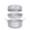 Boundless Voyage Ultralight Titanium Steamer Stockpot and Fry Pan Set