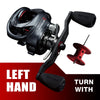 Seasir Salminus Metal Baitcasting Reel Aluminum Frame CNC Drag Knob 8.0:1 Gear Ratio 11+1BB Extended Carbon Handle Fishing Reel