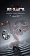 Seasir Salminus Metal Baitcasting Reel Aluminum Frame CNC Drag Knob 8.0:1 Gear Ratio 11+1BB Extended Carbon Handle Fishing Reel