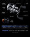 Seasir Sirius Baitcasting Reel 7+1BB NMB 7.3:1 Max Drag 5kg