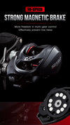 Seasir Salminus Metal Baitcasting Reel Aluminum Frame CNC Drag Knob 8.0:1 Gear Ratio 11+1BB Extended Carbon Handle Fishing Reel
