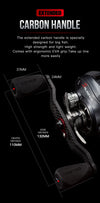 Seasir Salminus Metal Baitcasting Reel Aluminum Frame CNC Drag Knob 8.0:1 Gear Ratio 11+1BB Extended Carbon Handle Fishing Reel
