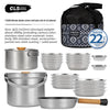 CLS Outdoors Stainless Steel Camp Cookware Set 14PCS 22PCS