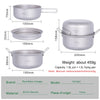 Boundless Voyage Ultralight Titanium Steamer Stockpot and Fry Pan Set