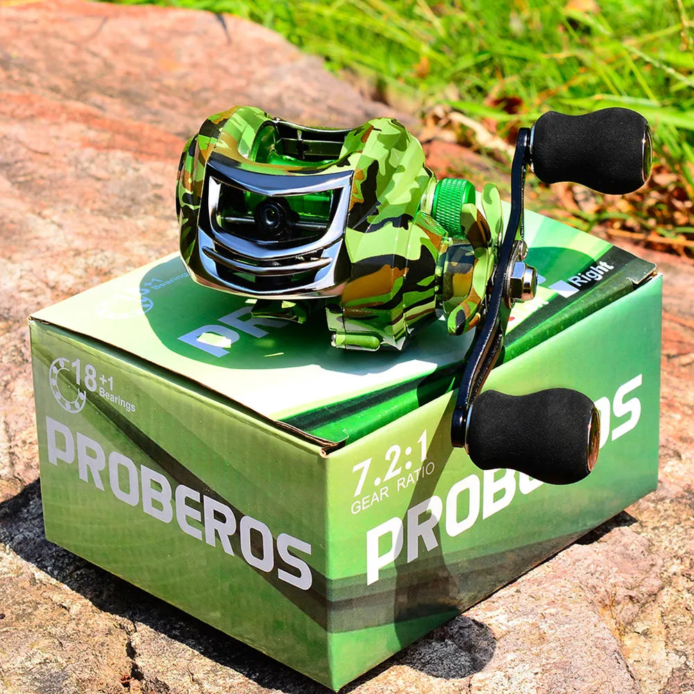 ProBeros Camo Baitcasting Reel 18+1BB 10KG Max Drag 7.2:1 Ratio Pro Tackle World ProBeros Camo Baitcasting Reel 18+1BB 10KG Max Drag 7.2:1 Ratio Pro Tackle World