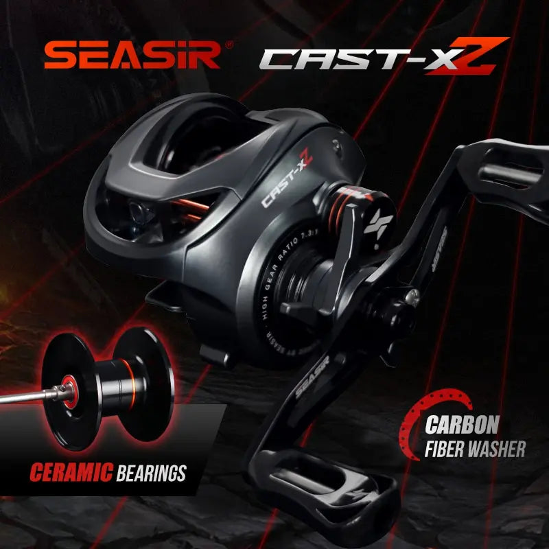 Seasir Cast-X2 Baitcasting Reel 7.3:1 9Kg Max Drag 6+1BB Pro Tackle World Seasir Cast-X2 Baitcasting Reel 7.3:1 9Kg Max Drag 6+1BB Pro Tackle World