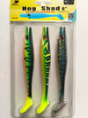 ESFISHING Hog Shad T Tail Soft Lure 150mm 3PCS