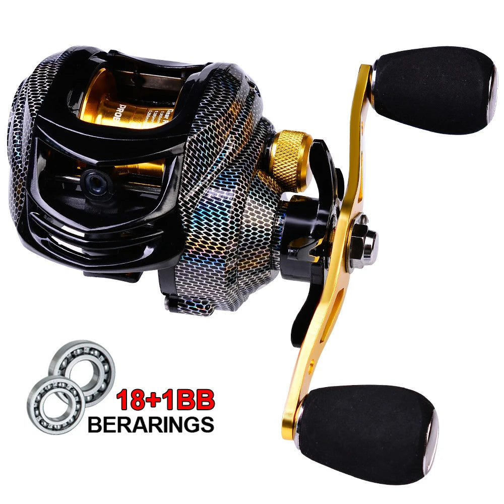 ProBeros Camo Baitcasting Reel 18+1BB 10KG Max Drag 7.2:1 Ratio – Pro Tackle World