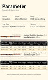 Kingdom Micro Monster Pro Air Casting/Spinning Rod 4PC 1.55m-1.65m UL UL+ Power MF Action