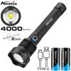 Alonefire Zoom XHP70 LED High Power Flashlight USB Rechargeable 4000Lumen