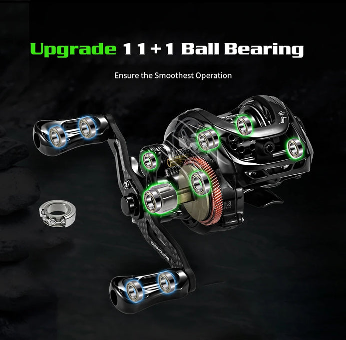 SoloKing BMC100 BFS Baitcasting Reel with Drag Clicker 8.1:1 Ratio 11+ –  Pro Tackle World