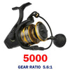 NEW PENN BATTLE 4 Spinning reel 3000-8000 Fishing Reel 5+1 BB With Full Metal Body Pre-Load Spinning Reel CNC Handle